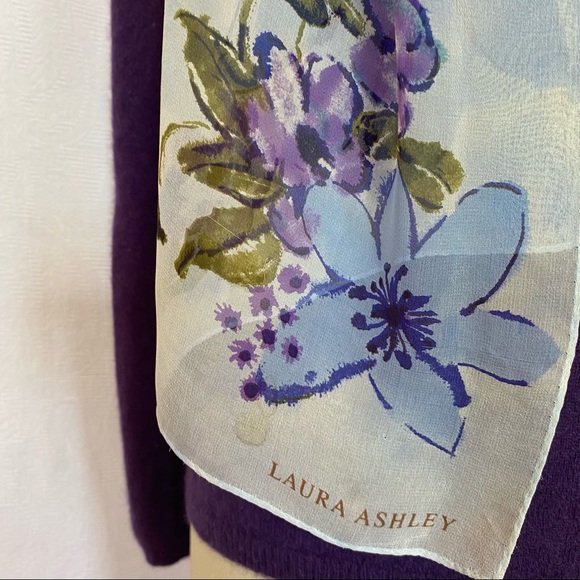 Laura Ashley silk georgette floral oblong scarf - Picture 2 of 5